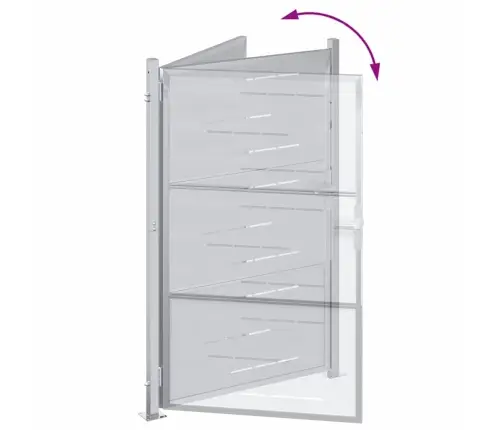 Dārza Vārti Ar Slēdzeni Sudraba 100 X 150 Cm Nerūsējošs Tērauds Vidaxl