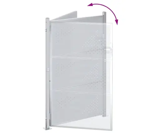 Dārza Vārti Ar Slēdzeni Sudraba 100 X 150 Cm Nerūsējošs Tērauds Vidaxl