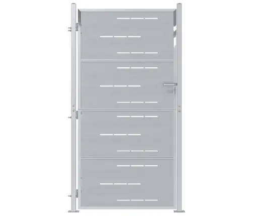 Dārza Vārti Ar Slēdzeni Sudraba 96 X 180 Cm Nerūsējošs Tērauds Vidaxl