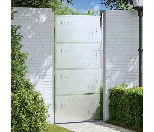 Dārza Vārti Ar Slēdzeni Sudraba 96 X 180 Cm Nerūsējošs Tērauds Vidaxl