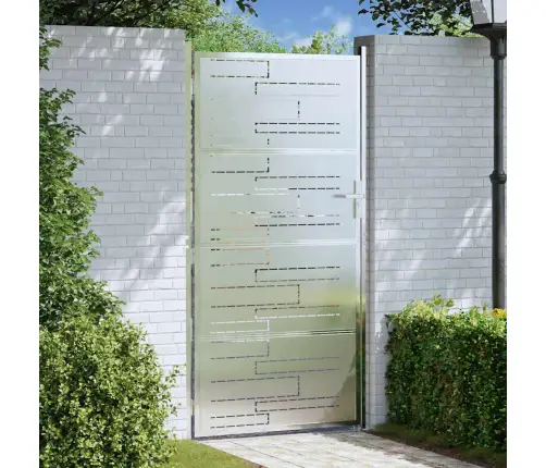 Dārza Vārti Ar Slēdzeni Sudraba 96 X 200 Cm Nerūsējošs Tērauds Vidaxl