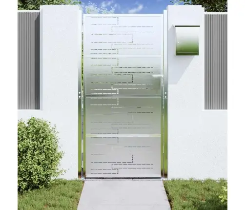 Dārza Vārti Ar Slēdzeni Sudraba 96 X 200 Cm Nerūsējošs Tērauds Vidaxl