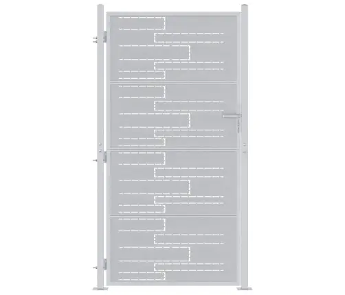 Dārza Vārti Ar Slēdzeni Sudraba 96 X 200 Cm Nerūsējošs Tērauds Vidaxl