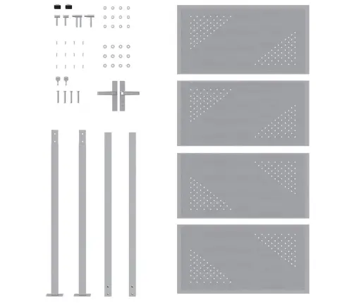 Sodo Vartai Su Užraktu Sidabro 96 X 200 Cm Nerūdijantis Plienas