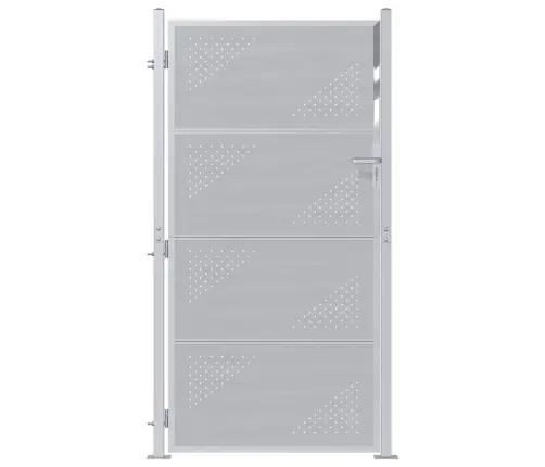Sodo Vartai Su Užraktu Sidabro 96 X 200 Cm Nerūdijantis Plienas