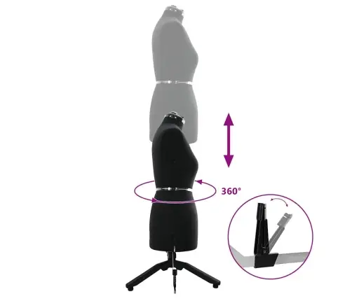 Regulējama Kleitu Forma Sievietēm Melna M Samts Vidaxl