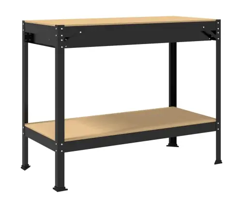 Darbo Suolai Su Stalčių Juoda 81 X 41 X 145 Cm Apdirbta Mediena