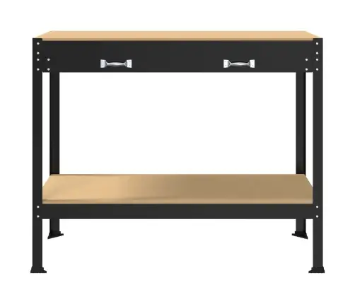 Darbo Suolai Su Stalčių Juoda 81 X 41 X 145 Cm Apdirbta Mediena