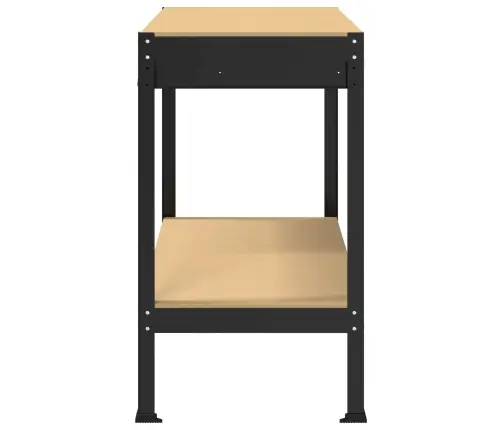 Darbo Suolai Su Stalčių Juoda 81 X 41 X 145 Cm Apdirbta Mediena