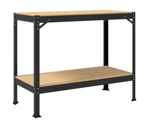 Töötoolid Riiuliga Must 81 X 41 X 145 Cm Tehispuit