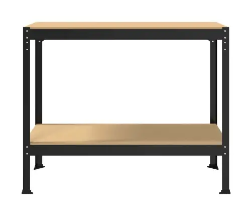 Töötoolid Riiuliga Must 81 X 41 X 145 Cm Tehispuit