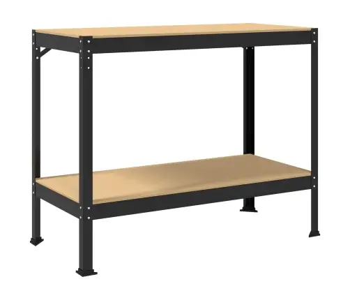 Töötoolid Riiuliga Must 81 X 41 X 145 Cm Tehispuit