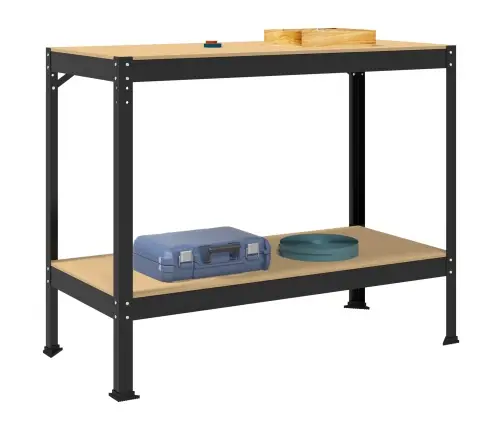 Töötoolid Riiuliga Must 81 X 41 X 145 Cm Tehispuit