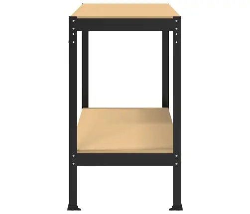 Töötoolid Riiuliga Must 81 X 41 X 145 Cm Tehispuit