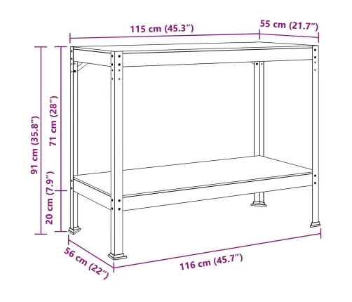 Töötoolid Riiuliga Must 81 X 41 X 145 Cm Tehispuit