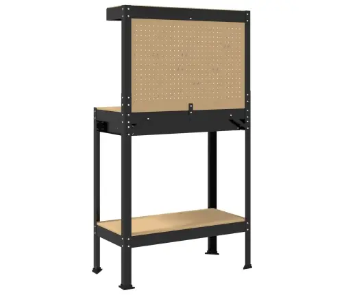 Darbo Suolai Su Stalčių Juoda 81 X 41 X 145 Cm Apdirbta Mediena