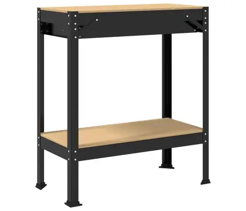 Darbo Suolai Su Stalčių Juoda 81 X 41 X 145 Cm Apdirbta Mediena