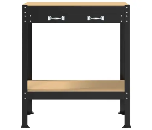 Darbo Suolai Su Stalčių Juoda 81 X 41 X 145 Cm Apdirbta Mediena