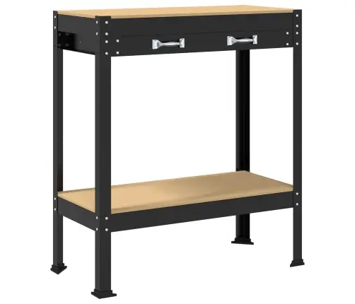 Darbo Suolai Su Stalčių Juoda 81 X 41 X 145 Cm Apdirbta Mediena