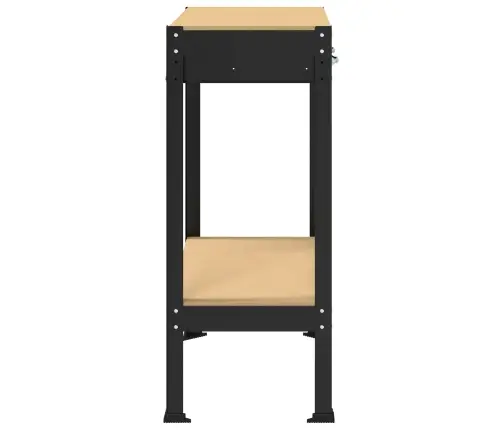 Darbo Suolai Su Stalčių Juoda 81 X 41 X 145 Cm Apdirbta Mediena