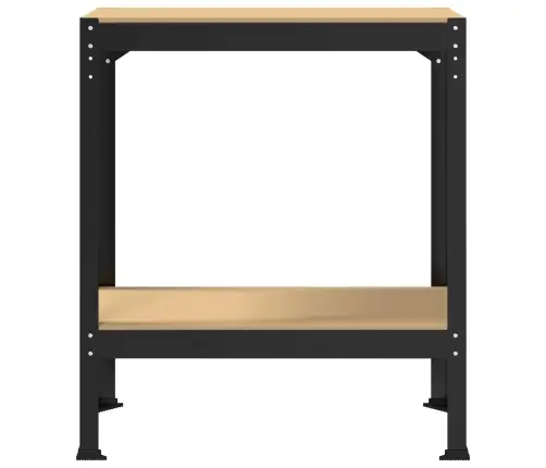 Darbo Suolai Su Lentyna Juoda 81 X 41 X 145 Cm Apdirbta Mediena