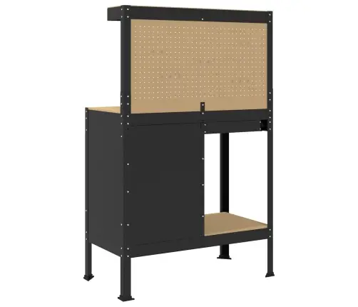 Darbo Suolai Su Stalčių Juoda 81 X 41 X 145 Cm Apdirbta Mediena