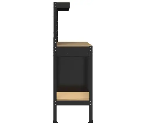 Darbo Suolai Su Stalčių Juoda 81 X 41 X 145 Cm Apdirbta Mediena
