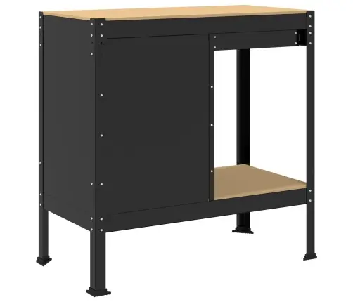 Darbo Suolai Su Stalčių Juoda 81 X 41 X 145 Cm Apdirbta Mediena