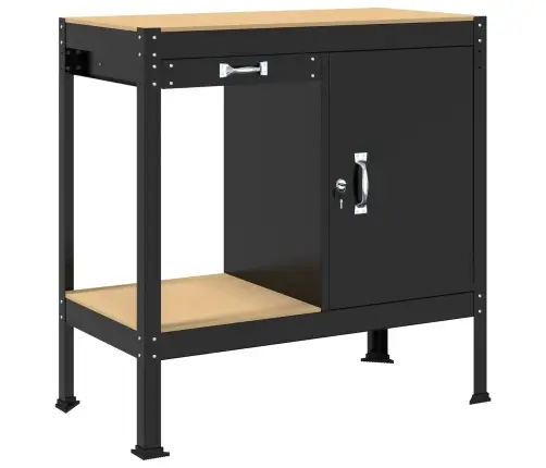 Darbo Suolai Su Stalčių Juoda 81 X 41 X 145 Cm Apdirbta Mediena