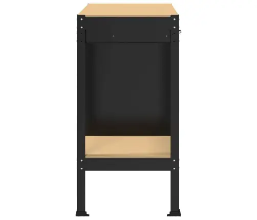 Darbo Suolai Su Stalčių Juoda 81 X 41 X 145 Cm Apdirbta Mediena