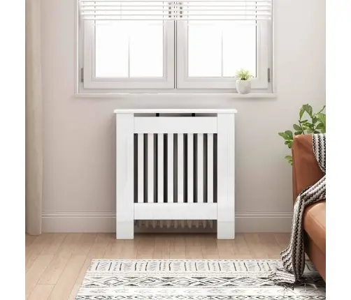 Radiatora Vāks Augsta Spīduma Baltā Krāsa 78 X 19 X 81,5 Cm Vidaxl