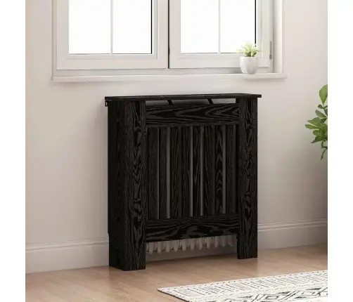 Radiatora Vāks Melns Ozolkoks 78 X 19 X 81,5 Cm Vidaxl