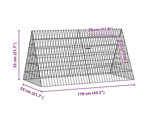 Truša Būris Sudraba 650 X 55 X 55 Cm Cinkots Tērauds Vidaxl