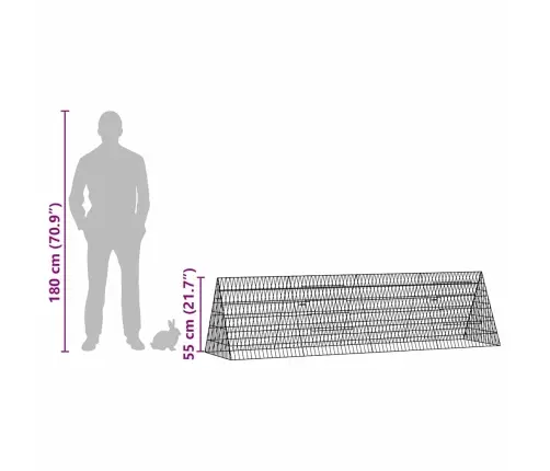 Truša Būris Sudraba 650 X 55 X 55 Cm Cinkots Tērauds Vidaxl