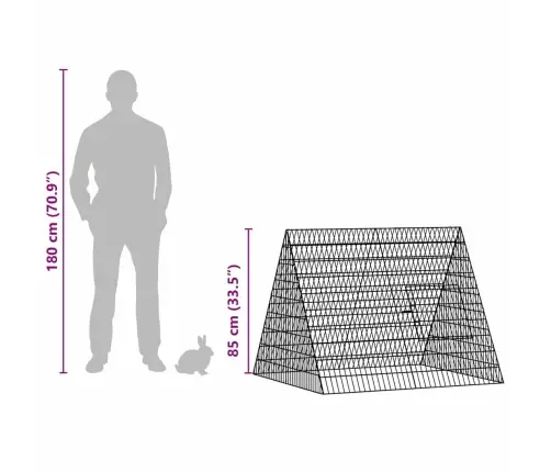 Truša Būris Sudraba 215 X 100 X 85 Cm Cinkots Tērauds Vidaxl