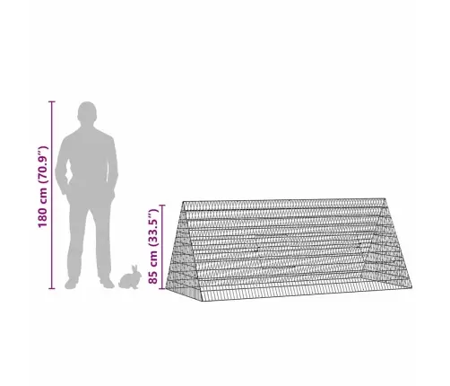 Truša Būris Sudraba 215 X 100 X 85 Cm Cinkots Tērauds Vidaxl