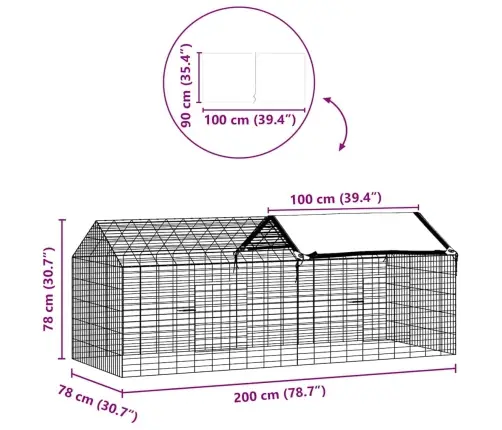 Truša Būris Sudraba 400 X 78 X 78 Cm Cinkots Tērauds Vidaxl
