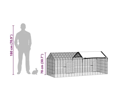 Truša Būris Sudraba 400 X 78 X 78 Cm Cinkots Tērauds Vidaxl