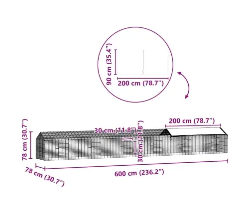 Truša Būris Sudraba 400 X 78 X 78 Cm Cinkots Tērauds Vidaxl