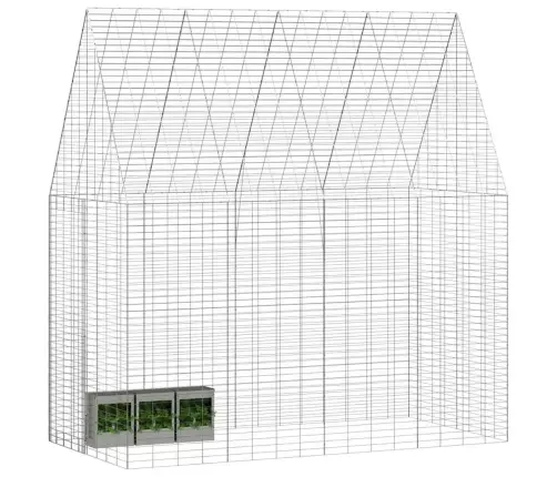 Triušių Narvas Sidabro 400 X 100 X 210 Cm Cinkuota Plienas