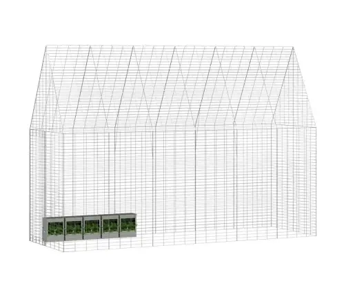 Küüliku Aedik Hõbedane 300 X 100 X 210 Cm Tsinkteras