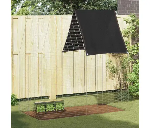 Triušių Narvas Sidabro 200 X 100 X 210 Cm Cinkuota Plienas