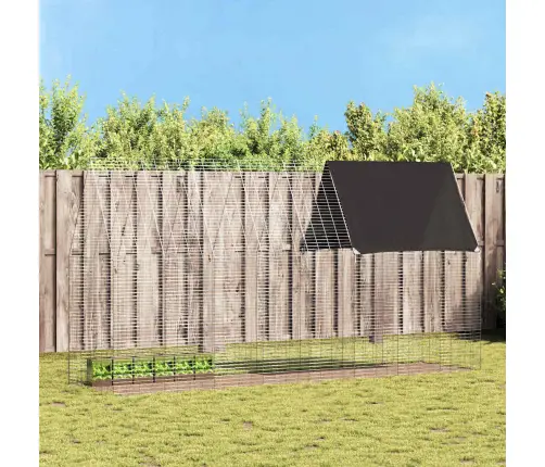 Triušių Narvas Sidabro 400 X 100 X 210 Cm Cinkuota Plienas