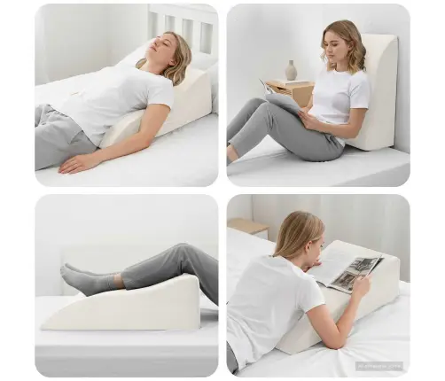 Kāju Spilvens Balts 68 X 40 X 18 Cm Vidaxl