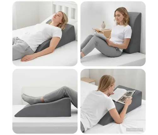 Kāju Spilvens Pelēka 68 X 40 X 18 Cm Vidaxl