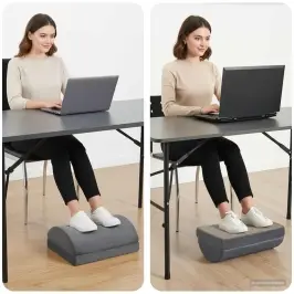 Kājas Atbalsta Spilvens Vienkrāsains Pelēka 44 X 29 X 17 Cm Vidaxl