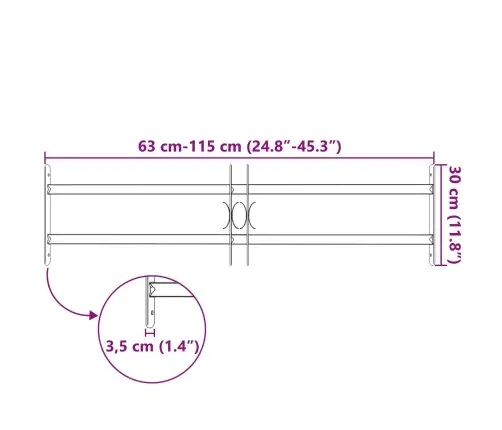 Loga Restes Melna 115 X 30 Cm Vidaxl