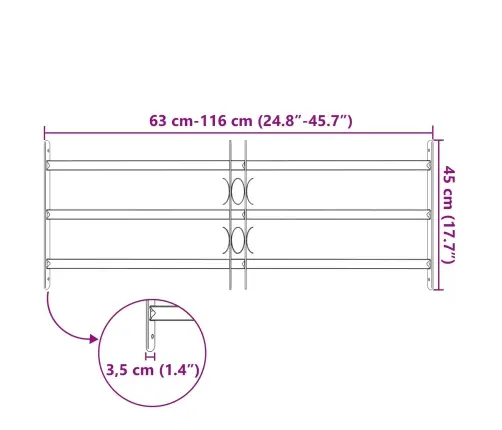 Loga Restes Melna 116 X 45 Cm Vidaxl