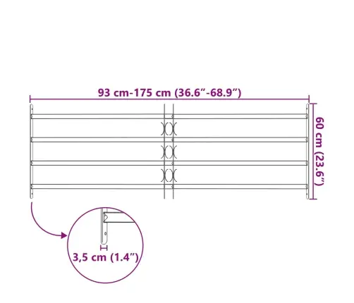 Loga Restes Melna 175 X 60 Cm Vidaxl