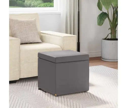 Krēsls Pelēka 41 X 41 X 40 Cm Mākslīgā Āda Un Inženierijas Koks Vidaxl